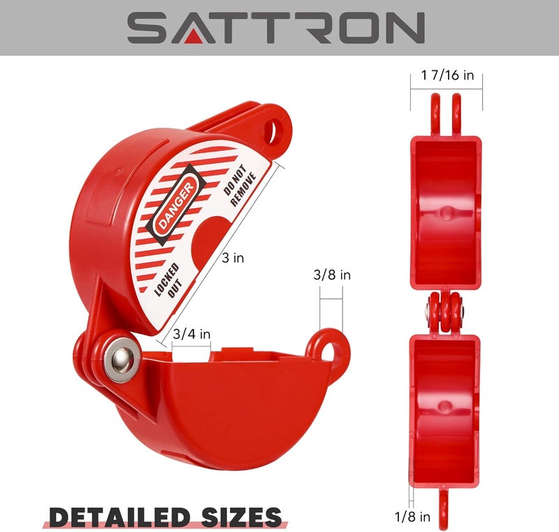 SATTRON 2 Sets Gate Valve Lockout and Safety Padlocks, Valve Lockout Device for 1 to 2-1/2 inch Diameter Valve Handles, Suited for Outdoor Water Spigot Propane Tank - Image 4